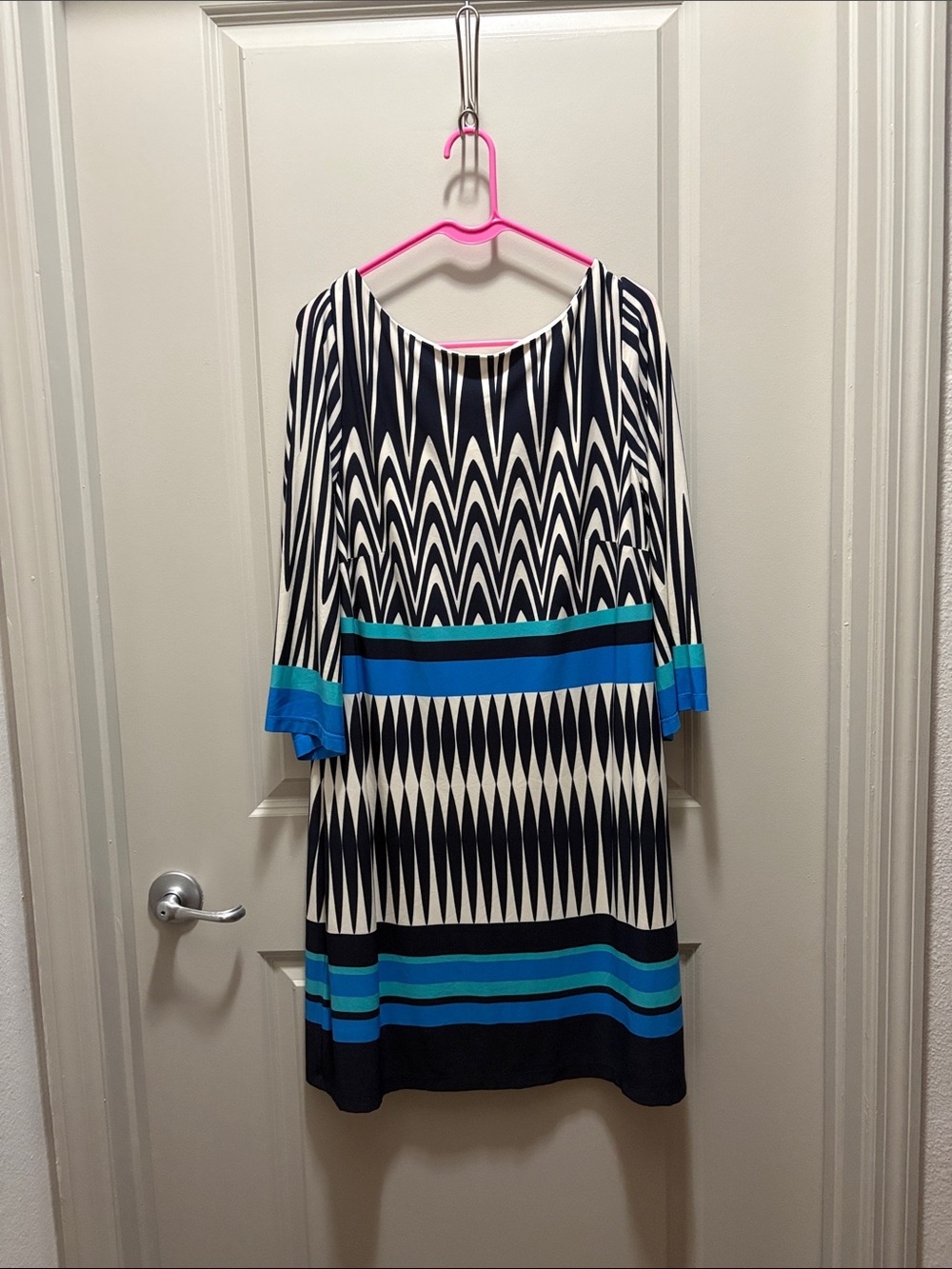 Jessica Howard Geometric Long-Sleeve Dress